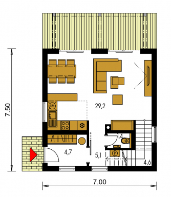 Image miroir | Plan de sol du rez-de-chaussée - ZEN 3